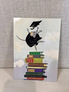 Peaceable Kingdom Mouse on Stack of Books Congratulation on Graduation Card - Picture 1 of 7