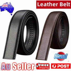 Automatic Men's Leather Belt Waist Strap Belt Without Buckle Black PU Waist AU - Picture 1 of 12