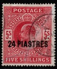 BRITISH LEVANT SG34 1912 24pi on 5/=CARMINE USED