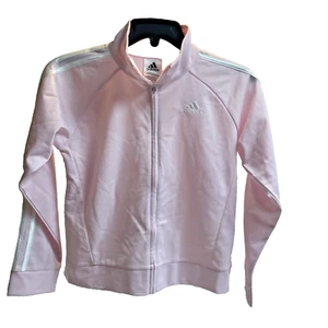 NEW NO TAGS GIRLS PINK ADIDAS FULL ZIP UP JACKET SIZE 10/12 - Picture 1 of 6