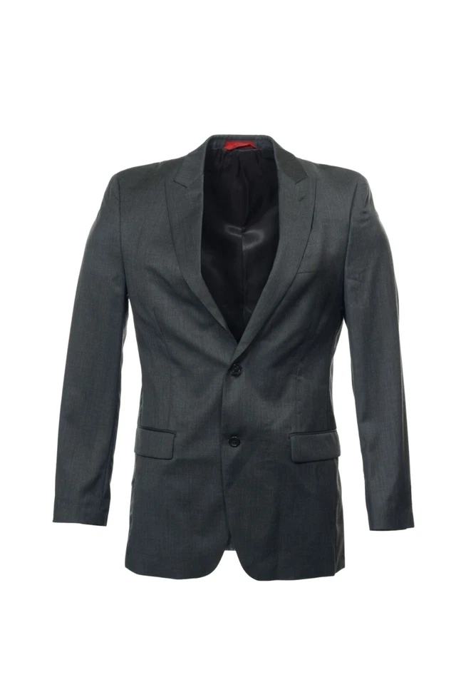 Спортивное пальто Alfani красное мужское серое 100% шерсть на 2 пуговицах - Изображение 1 из 4