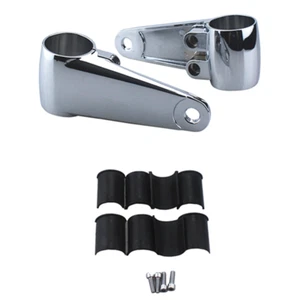 Chrome 35mm-41mm Headlamp Motorcycle Headlight Mount Bracket Fork Ear Old School - Picture 1 of 9