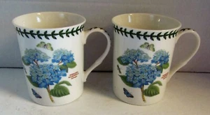 Set of 2 PORTMEIRION BOTANIC GARDEN HYDRANGEA 12 OZ. MUGS - Picture 1 of 2