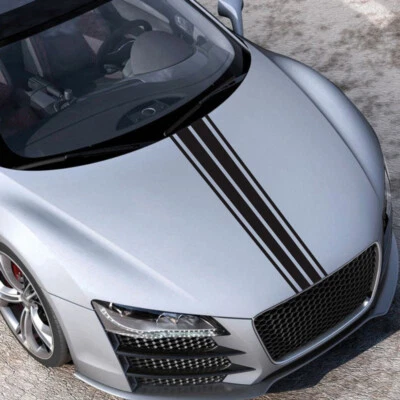 1x Car Body Decoration Long Strip Vinyl Film Hood Stickers Sports Racing Decals — 第 1/4 张图片