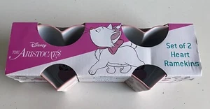 Set Of 2 Heart Shaped Ceramic Ramekins Disney's Aristocats Marie Valentines NEW - Picture 1 of 15