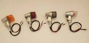 Retro Cafe Style Brushed finish Motorcycle Turn Signals Choice Lens - Bild 1 von 1