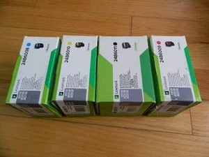 Genuine Lexmark SET 4 Toner 24B6008 24B6009 24B6010 24b6011 C2132 XC2130 SEALED - Picture 1 of 3