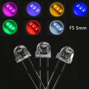 Sombrero de paja transparente lámpara LED F5 5 mm diodo emisor rojo amarillo azul blanco verde rosa - Imagen 1 de 9