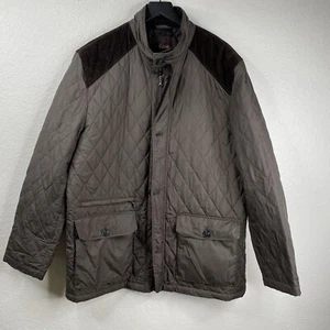 Tasso Elba Coat Jacket Men's Brown Sz XL Quilted Corduroy Collar Barn Chore - Picture 1 of 10