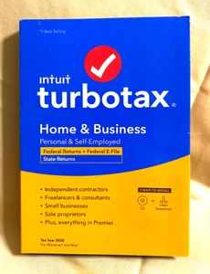 TURBO TAX 2019 home & business federal & state win/mac-used 1 time - Picture 1 of 2