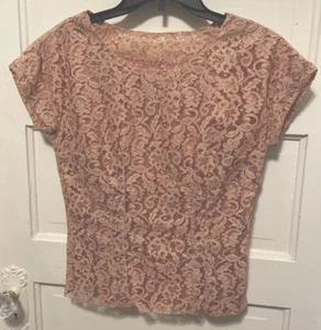 VINTAGE 1940'S PINK LACE TOP BLOUSE LINED SECRETARY GEEK - Picture 1 of 12