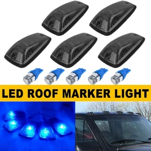 5Pcs Blue LED Cab Clearance Marker Roof Lights For 88-02 Chevy/GMC Pickup Trucks - Picture 1 of 12