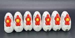 Vintage Blue Sky Clayworks Chicken Napkin Rings  2003 Set Of 7  Ceramic BN20 - Picture 1 of 8