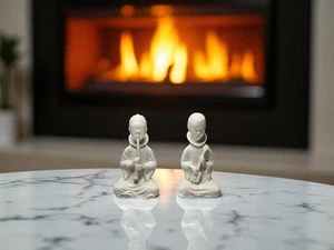 Rare MidCentury Lenwile China Ardalt Japan Verithin Porcelain Figurines Set of 2 - Picture 1 of 6