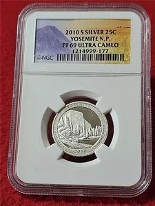 2010-S YOSEMITE N.P. SILVER QUARTER NGC PF 69 UC                         #T5755 - Picture 1 of 2