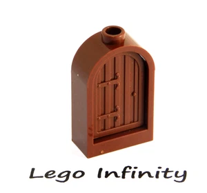 5 LEGO Brown Window Frame 1 x 2 x 2.7 Rounded Top with Wood Door (30044 94161) - Picture 1 of 1