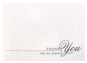 50 ct. Shower Thank You Cards - Silver - Picture 1 of 2