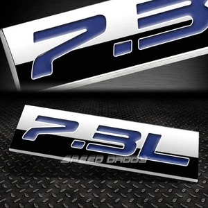 METAL EMBLEMA PARACHOQUES MALETERO GUARDABARROS CALCOMANÍA LOGOTIPO INSIGNIA CROMO AZUL 7.3L 7.3 L - Imagen 1 de 2