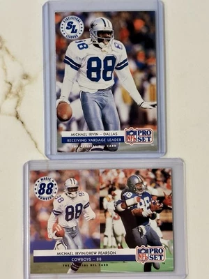 Lot of 2 Michael Irvin Dallas Cowboys Pro Set #348 and #10 - Image 1 of 2