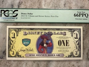 $1 2013 Walt Disney World Dollar PETER PAN VILLIANS & HEROES, PCGS GEM 66 - Picture 1 of 8