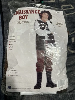RG костюмы 90313-L-BK черный Ренессанс мальчика костюм - размер ребенка большой - Изображение 1 из 4