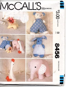 McCALL'S 8456 SEWING PATTERN STUFFED ANIMALS uncut - Picture 1 of 1