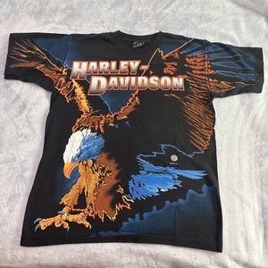 Vintage Harley Davidson Men’s T-Shirt  1995 Eagle All Over Print Size M - Picture 1 of 6
