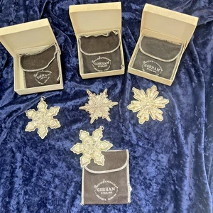 Gorham 1970’s Sterling Silver Christmas Ornament Snowflake 925 Holiday Decor Lot - Picture 1 of 24
