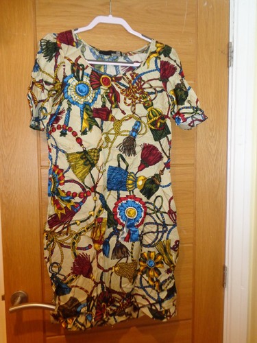 Abito Love Moschino maniche corte al ginocchio midi corda UK 8 US 4 I 40