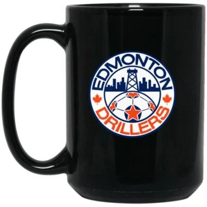 Edmonton Drillers Mug 15 oz. Black Glossy Ceramic | NASL Soccer Team - Picture 1 of 1