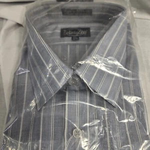 Camisa Botany 500 Manga Larga Abotonada Para Hombre 15 1/2 32/33 Azul Blanco Rayas Nueva de Lote Antiguo - Imagen 1 de 4