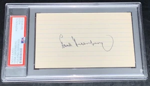 Hank Greenberg Autographed Signed 3x5 Index Card Tigers PSA/DNA - Picture 1 of 2