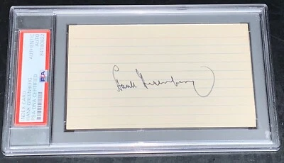 Hank Greenberg Autographed Signed 3x5 Index Card Tigers PSA/DNA - Image 1 of 2