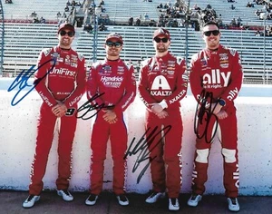 2024 Kyle Larson Chase Elliott William Byron Bowman 4x Signed 8x10 Photo COA - Picture 1 of 1