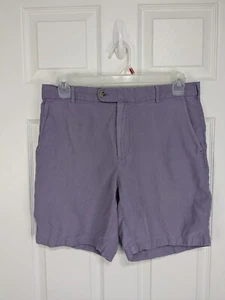 Peter Millar Chino Shorts Men's 34 Purple Silk Linen Casual - Picture 1 of 10