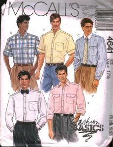 4641 Vintage McCalls SEWING Pattern Mens 1980s Buttoned Front Shirt Dress Casual - Picture 1 of 2