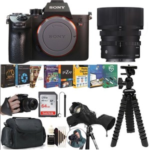 Sony a7R IIIA Mirrorless Digital Camera + Sigma 45mm f/2.8 Lens Accessory Bundle