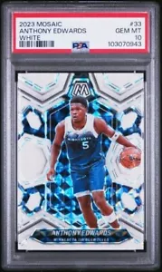 2023 Mosaic #33 Anthony Edwards White Prizm SP /25 PSA 10 GEM Timberwolves - Picture 1 of 3