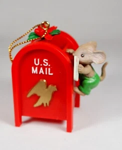 Vtg Enesco Treasury of Christmas Ornament Special Delivery U.S. Mailbox Mouse - Picture 1 of 7