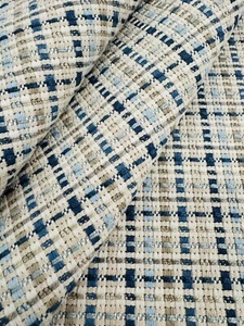 Brunschwig & Fils Uphol Fabric- Marollen Texture / Blue Tan 2 yds 8019121.516 - Picture 1 of 4