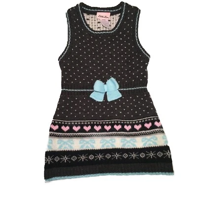 Fair Isle Vintage Sweater Dress Grey Little Lass Size 4T - Image 1 of 4