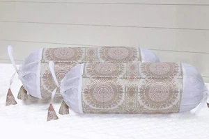 Decorative Home Decor 45 x 20 cm Bolster Cover Brocade Jacquard Sofa Pillow Case - Picture 1 of 7