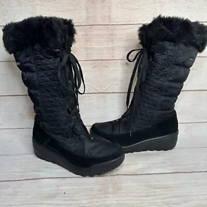 Flexus Spring Step Black Quilted Waterproof Winter Snow Boots Women's 42 10.5 11 - Picture 1 of 16