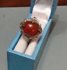 Antique Silver Ring With Carnelian  And Marcasite, Art Deko . Size M. ...
