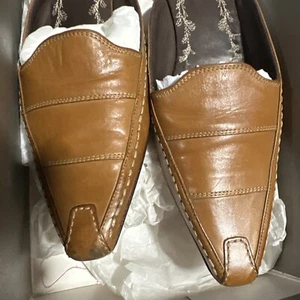 Women's Cole Haan Mules Slide Leather Pointy Toe Shoes Embroidered Size 6B Auth - Picture 1 of 9