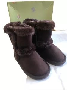 Teeny Toes Myra Brown Sherpa Winter Fur Snow Boots Infant/Toddler Size 4 - NWT - Picture 1 of 10