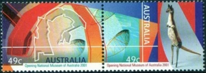 2001 Opening Of National Museum Of Australia Joined Pair Mint Never Hinged - Bild 1 von 1