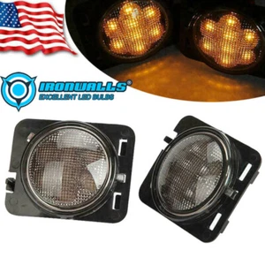 2x LED Smoke Bumper Side Marker Turn Signal Light Fit 2007-2018 Jeep Wrangler JK - Bild 1 von 12