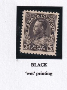 Canada 50c KGV Admiral Black Wet Printing, #120a Mint NH - Bild 1 von 2
