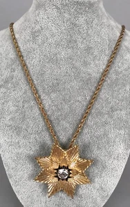 Kenneth Lane Halskette & Brosche - goldfarbener Stern mit Strass Mitte 18" 43 g - Bild 1 von 6